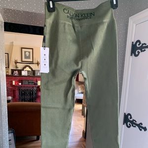 Calvin Klein performance workout leggings pants new with tags medium green